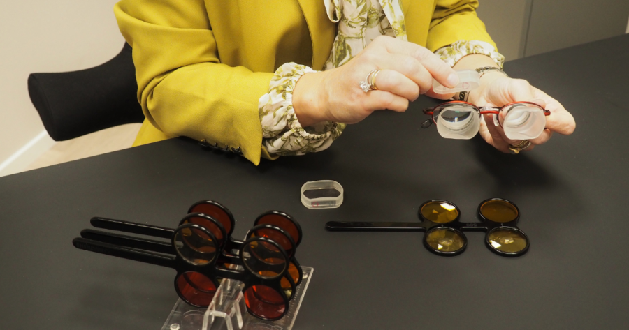 spesialglass, kikkertbrille, lupebrille, filterglass